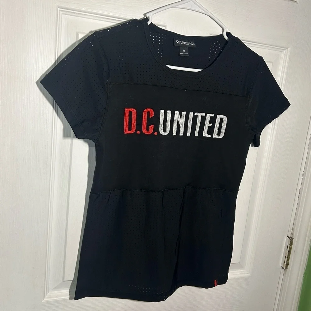 DC United MLS Soccer The Wild Collective Black Perforated Mesh Top Size Medium - Picture 3 of 13